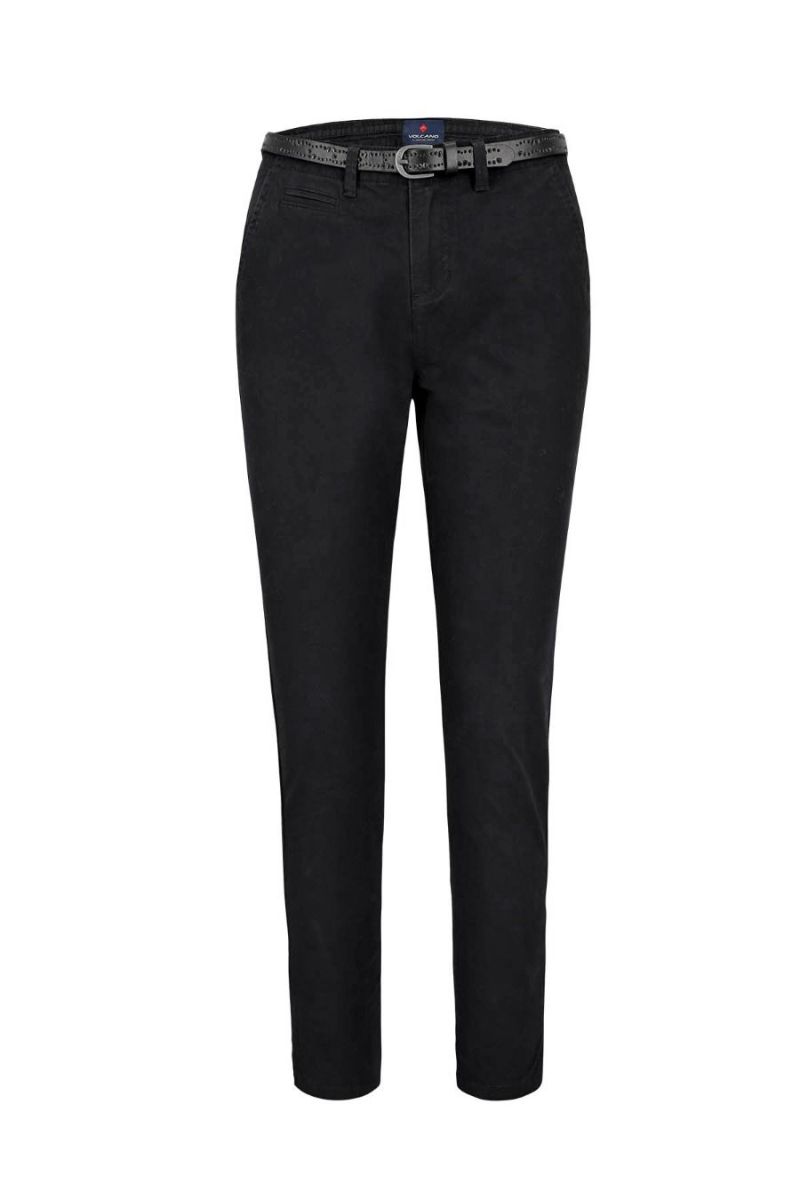 Pantaloni dama, Volcano, L07167-W20 600, Bumbac, Negru, S