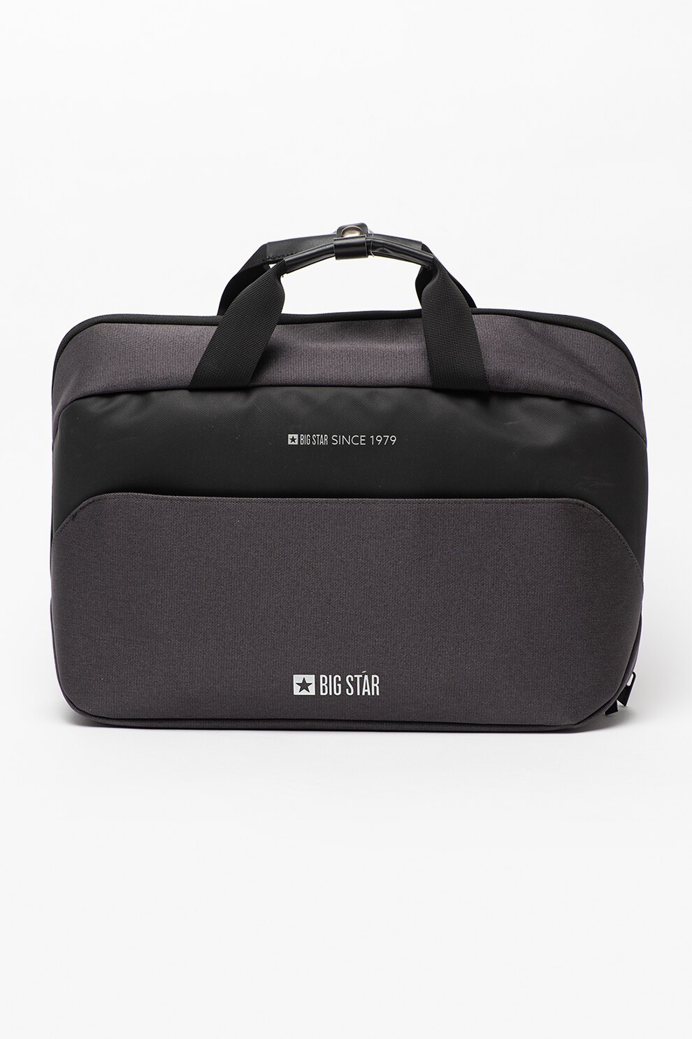 Big Star, Geanta pentru laptop, cu bareta, Gri/Gri inchis/Negru