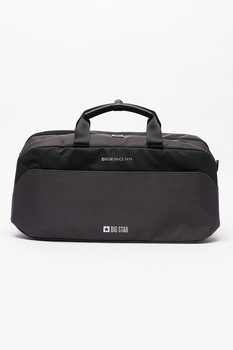Big Star, Geanta duffle cu detaliu logo, Gri inchis/ Negru Big Star, Geanta duffle cu detaliu logo, Gri inchis/ Negru