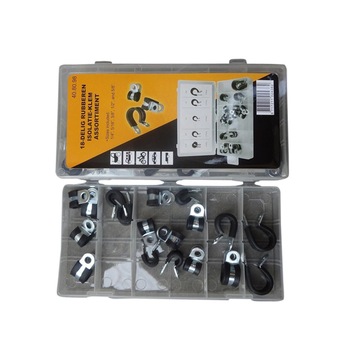 Set bride fixare conducte , inele cu garnitura cauciuc, 18 bucati Set bride fixare conducte , inele cu garnitura cauciuc, 18 bucati