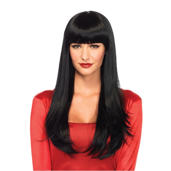 Peruca cu breton, Negru, Oskar Shop