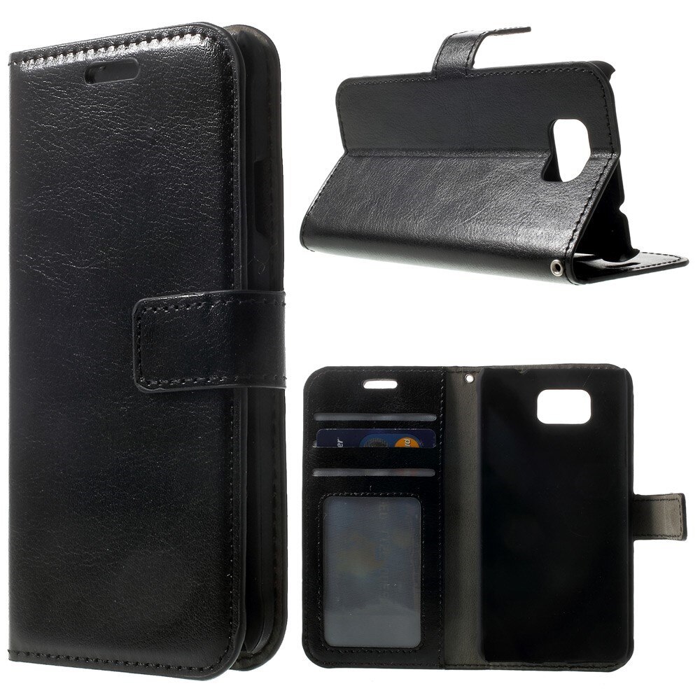 Husa Samsung Galaxy Alpha SM-G850F, Tip Portofel, Piele ecologica, Negru