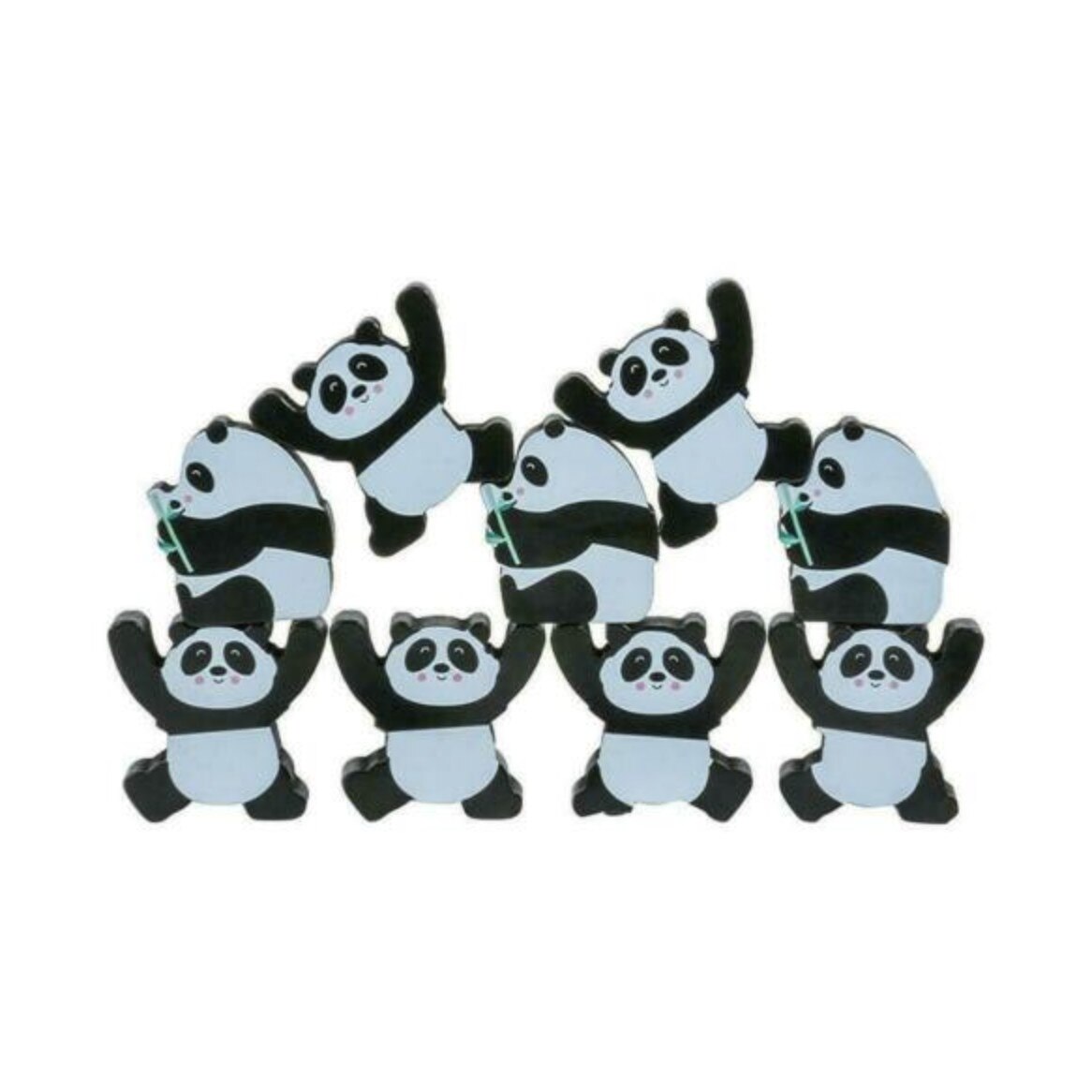 Joc de echilibru, Balanta celor 12 Panda, din lemn - Krista®