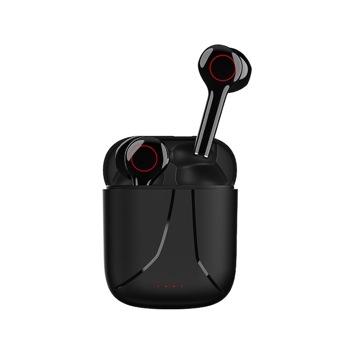 DacEnergy Vezeték Nélküli Bluetooth Fejhallgató, érintésvezérlés, vízálló, beépített mikrofon, fekete