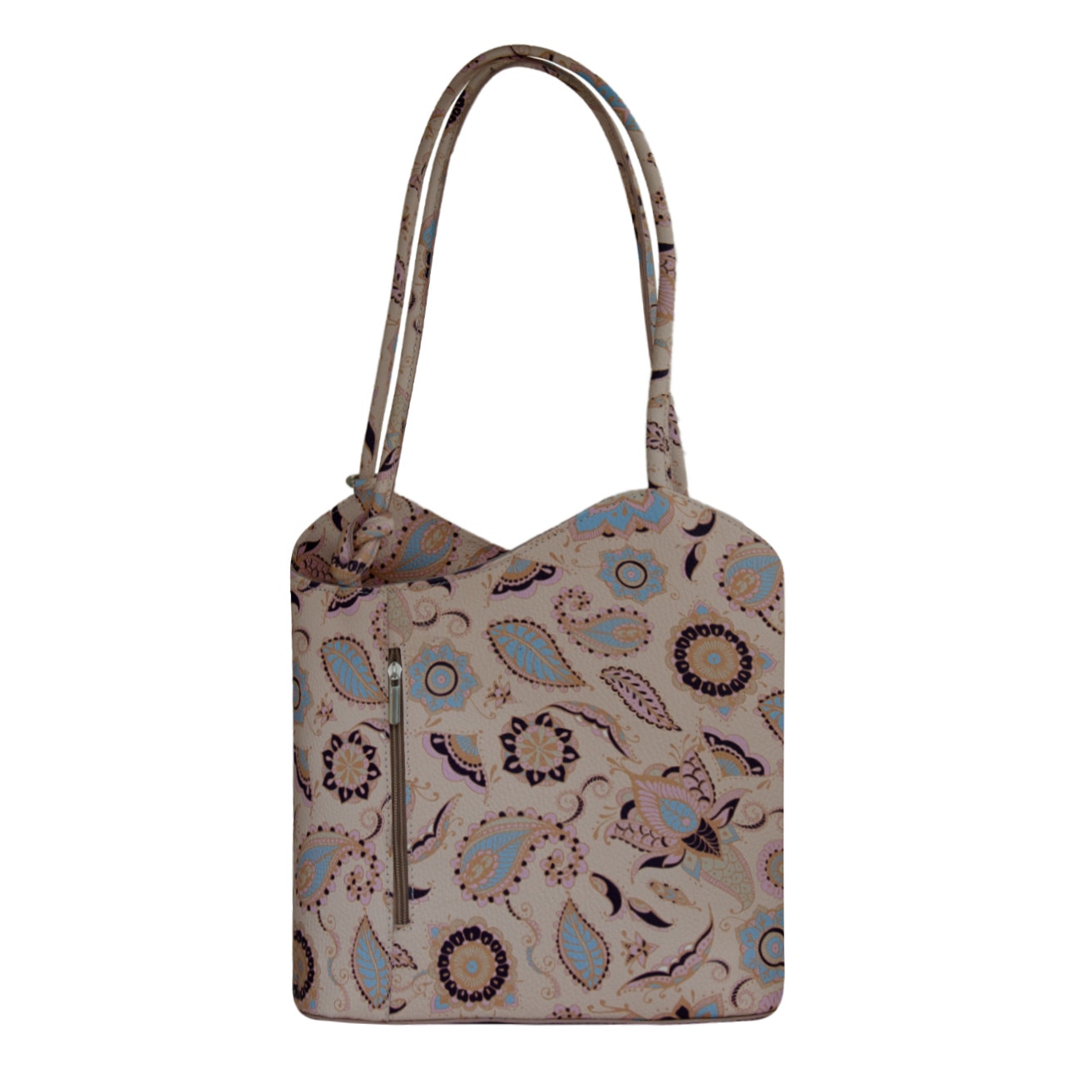 Geanta de dama din piele naturala Eva Bags, Iris flori roz