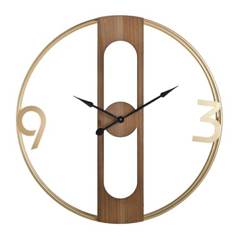 Ceas De Perete, Charisma Lemn/Metal Gold/Natural, D50X8 Ceas De Perete, Charisma Lemn/Metal Gold/Natural, D50X8