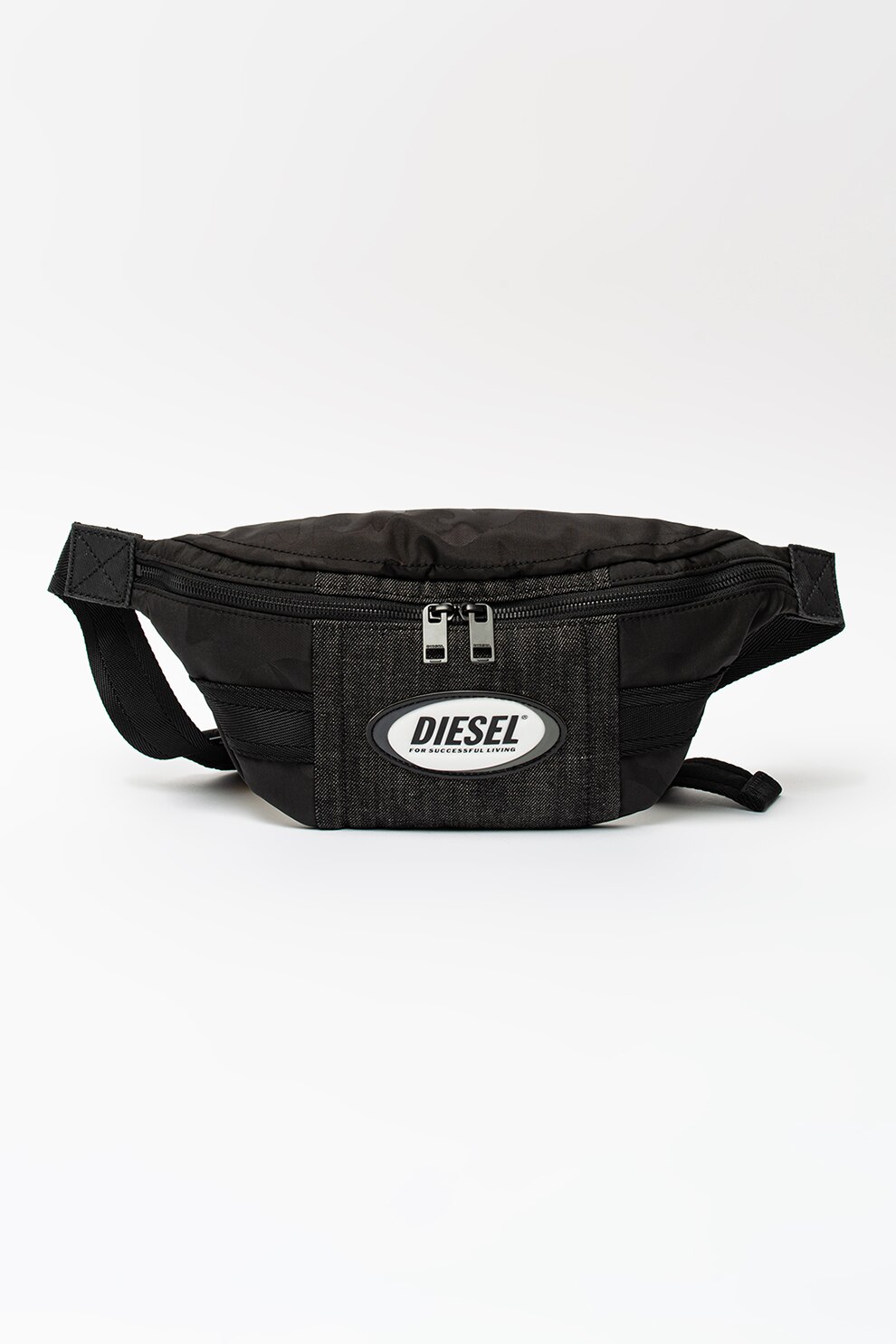 Diesel, Borseta cu logo Feltre, Negru/Alb