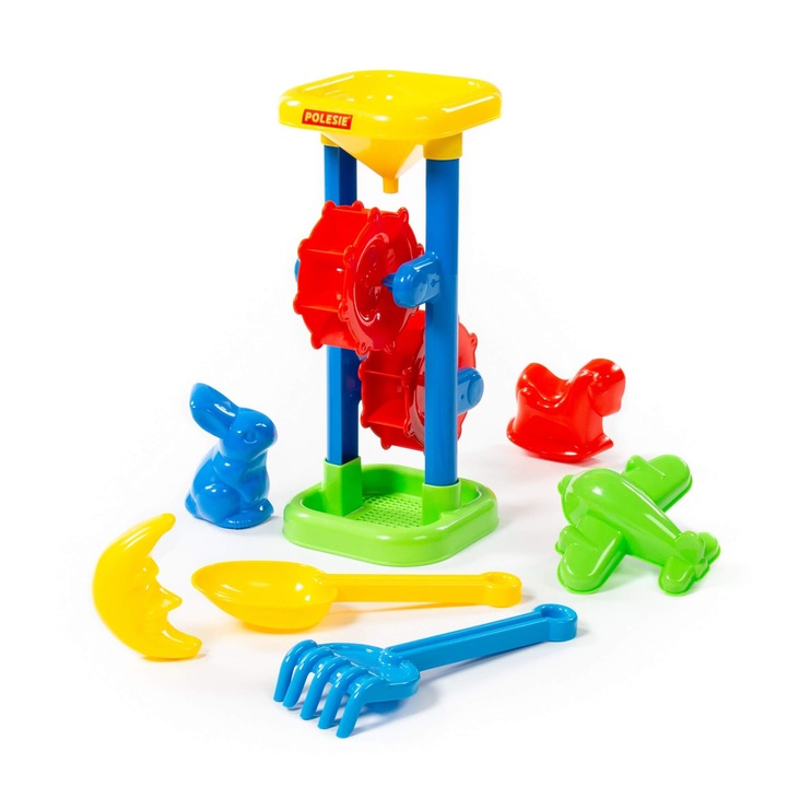Moara pentru nisip cu 7 accesorii, inaltime 31 cm, Robentoys