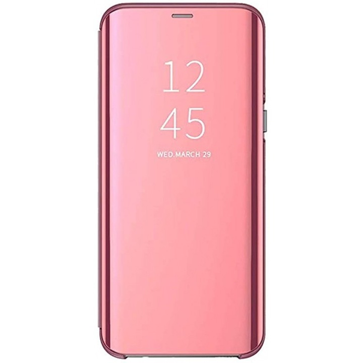 Защитен панел Clear View, За Samsung Galaxy A52 и A52 5G, флип капак, цвят розово злато, BBL2582
