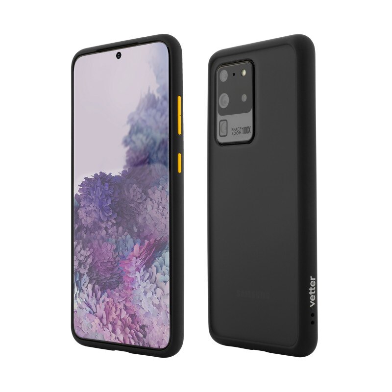 Husa Vetter pentru Samsung Galaxy S20 Ultra, Clip-On Hybrid, Shockproof Soft Edge and Rigid Matte Back Cover, Black