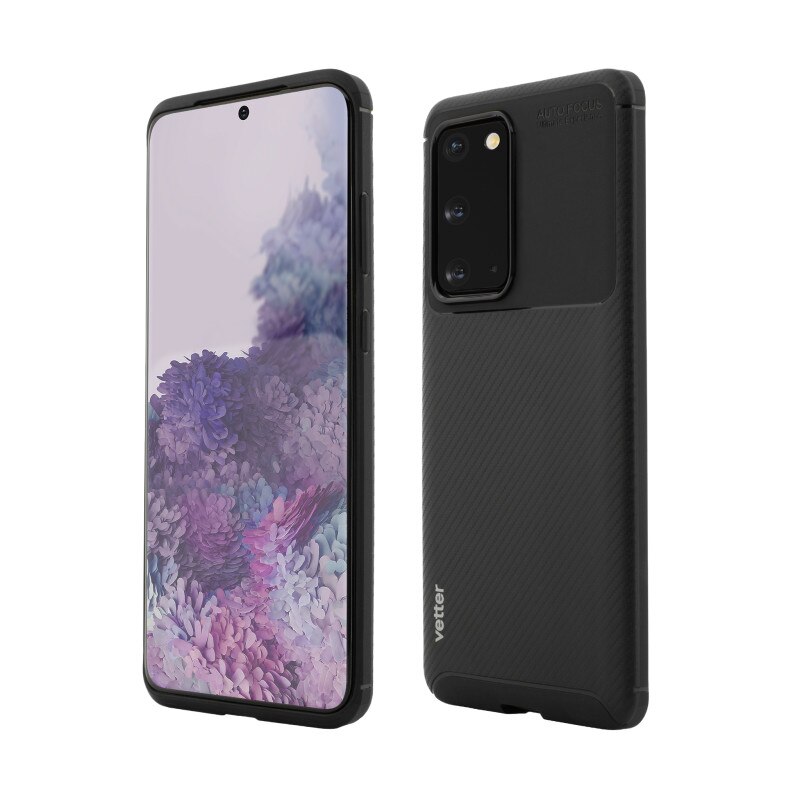 Husa de protectie Vetter pentru Samsung Galaxy S20, Xtra Protection, Carbon Design, Black