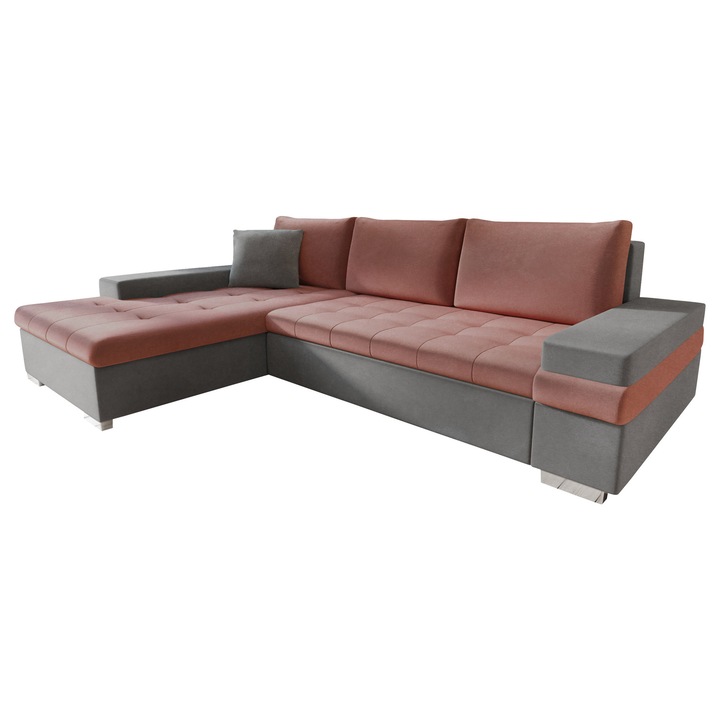 Coltar rabatabil Kanton Mini, MIRJAN24, gri / rosu, 274x182x83 cm