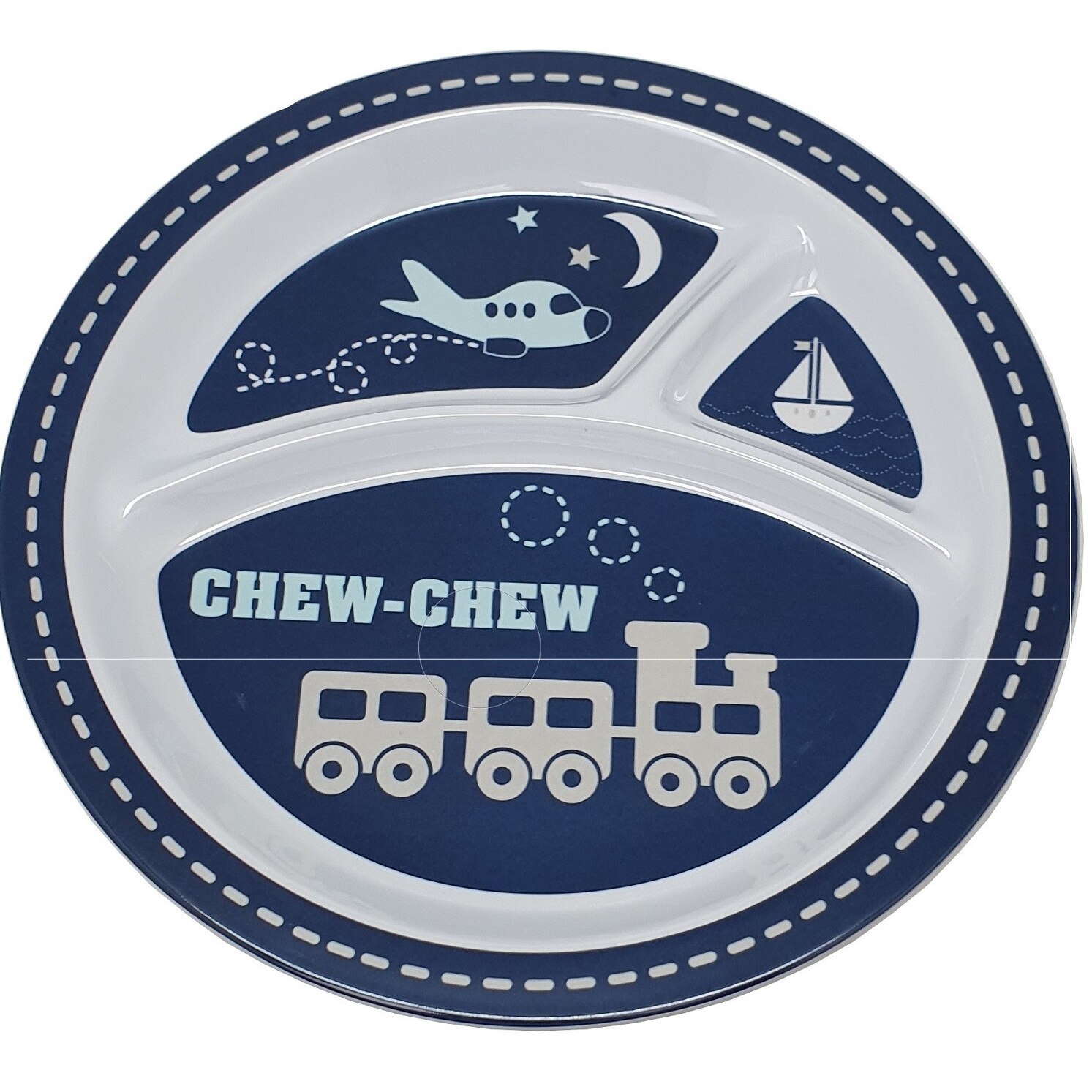 Farfurie compartimentata Gemma, pentru copii, 21 cm, bleumarin, 3Stx