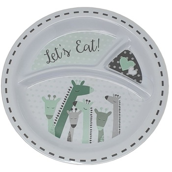 Farfurie compartimentata Gemma, pentru copii, 21 cm, verde, 7Stx Farfurie compartimentata Gemma, pentru copii, 21 cm, verde, 7Stx