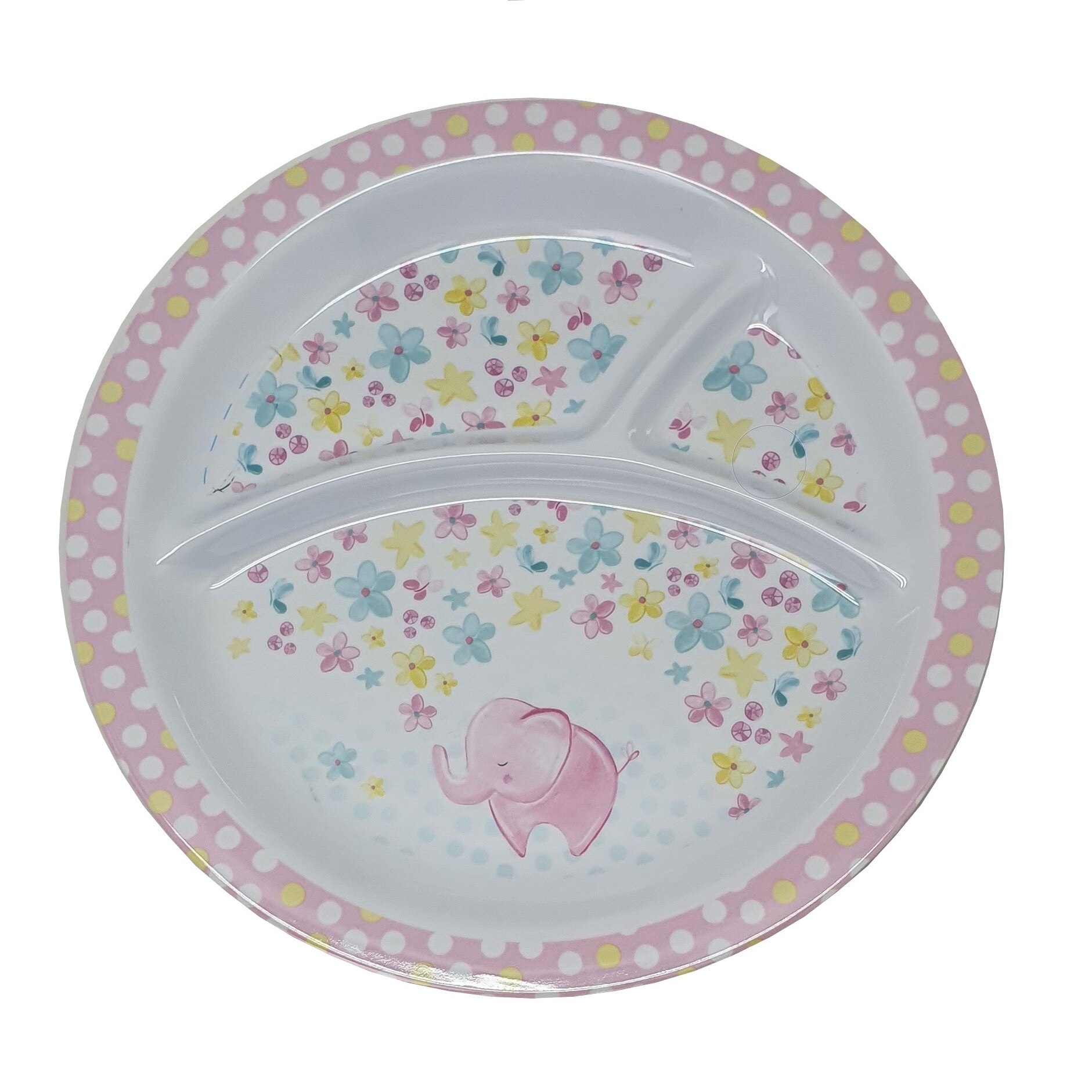 Farfurie compartimentata Gemma, pentru copii, 21 cm, multicolor, 4Stx