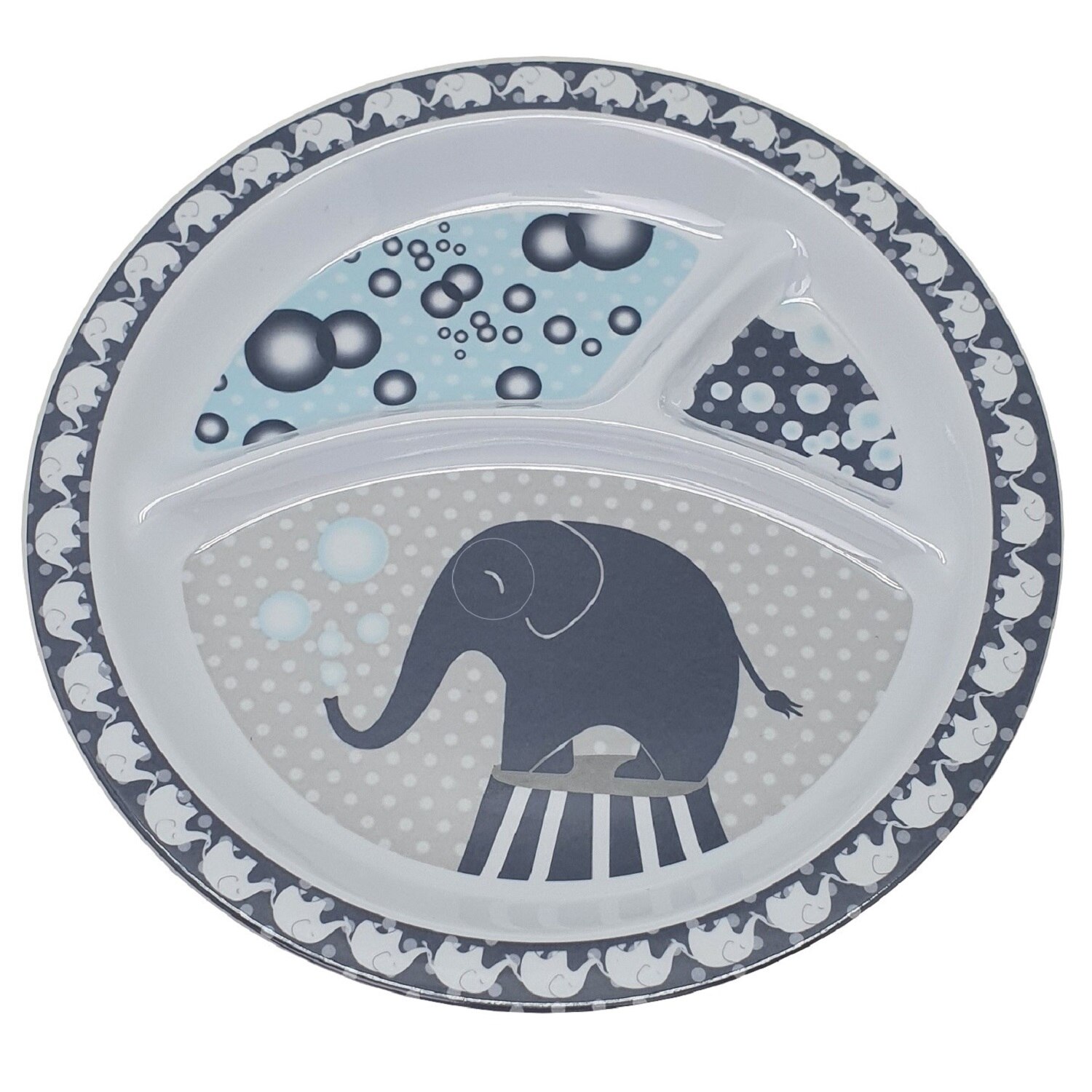 Farfurie compartimentata Gemma, pentru copii, 21 cm, albastru, 8Stx