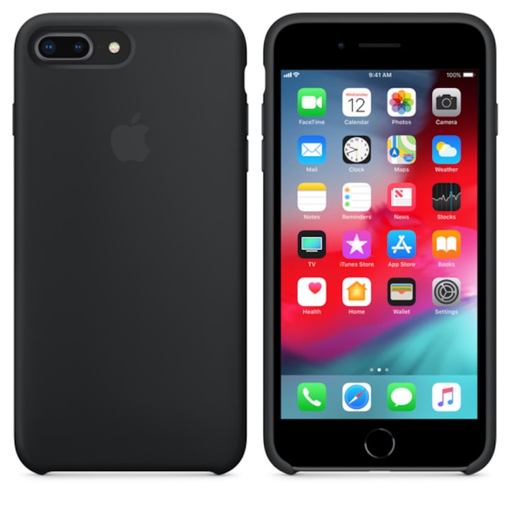 Силиконов Кейс за Apple iPhone 7 Plus/iPhone 8 Plus, Удароустойчив, Черен