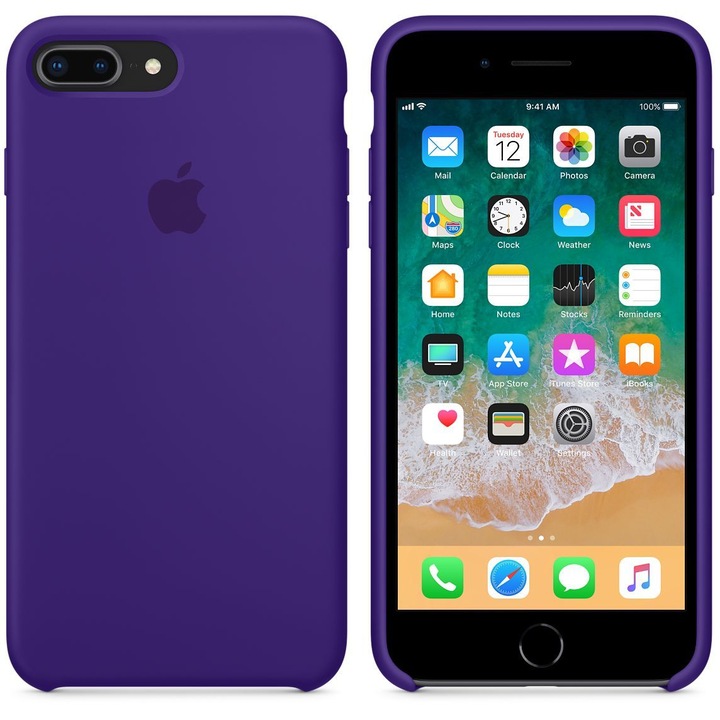Силиконов Калъф Apple за iPhone 7/8 Plus, Shockproof, Лилав