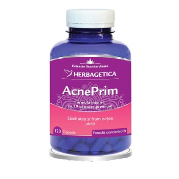 Supliment alimentar Acneprim Herbagetica, 120 capsule Supliment alimentar Acneprim Herbagetica, 120 capsule
