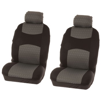 Set huse scaune auto Carpoint, model Chicago, partea fata, gri, 4 buc Set huse scaune auto Carpoint, model Chicago, partea fata, gri, 4 buc