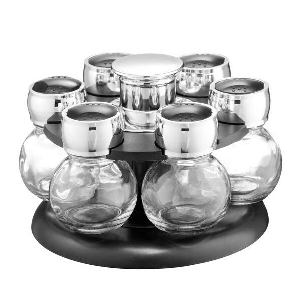 Set condimente Ambition 7 piese cu suport ratativ 17x12x8,5cm Spice