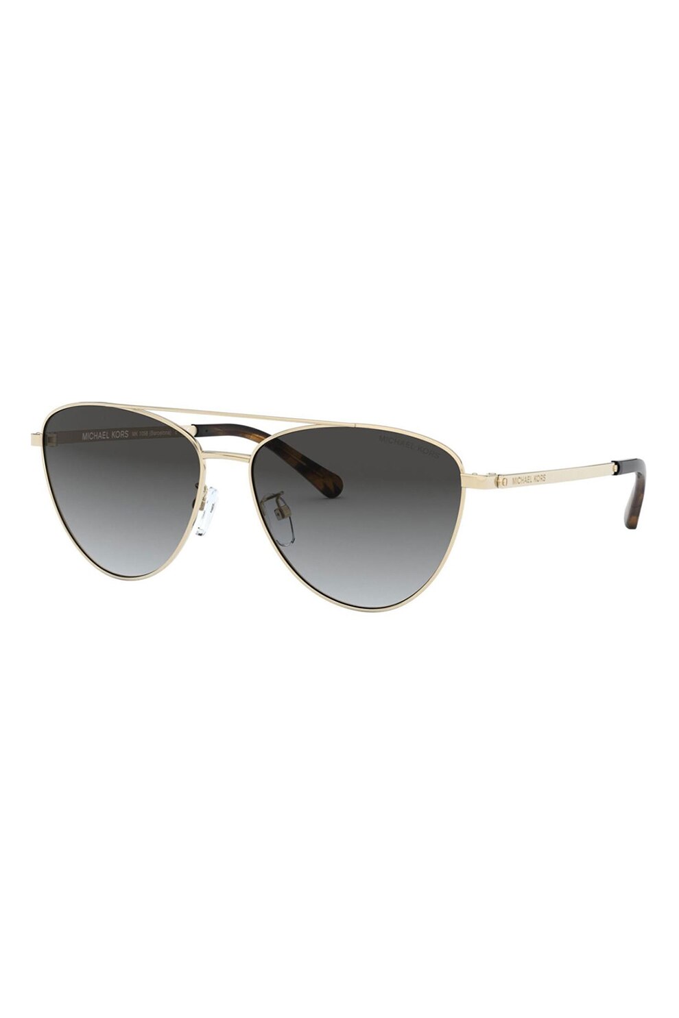 Michael Kors, Ochelari de soare aviator cu lentile oglinda, Auriu deschis/bleumarin, 58-15-140 Standard