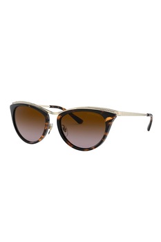 Michael Kors, Ochelari de soare cat-eye cu lentile in degrade, auriu deschis, maro, oranj, 54-18-140 Standard Michael Kors, Ochelari de soare cat-eye cu lentile in degrade, auriu deschis, maro, oranj, 54-18-140 Standard
