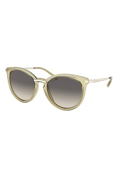 Michael Kors, Ochelari de soare cat-eye cu lentile in degrade, auriu deschis, galben pal, 54-19-140 Standard Michael Kors, Ochelari de soare cat-eye cu lentile in degrade, auriu deschis, galben pal, 54-19-140 Standard