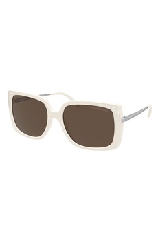 Michael Kors, Ochelari de soare dreptunghiulari, Crem/Argintiu, 56-17-140 Standard Michael Kors, Ochelari de soare dreptunghiulari, Crem/Argintiu, 56-17-140 Standard