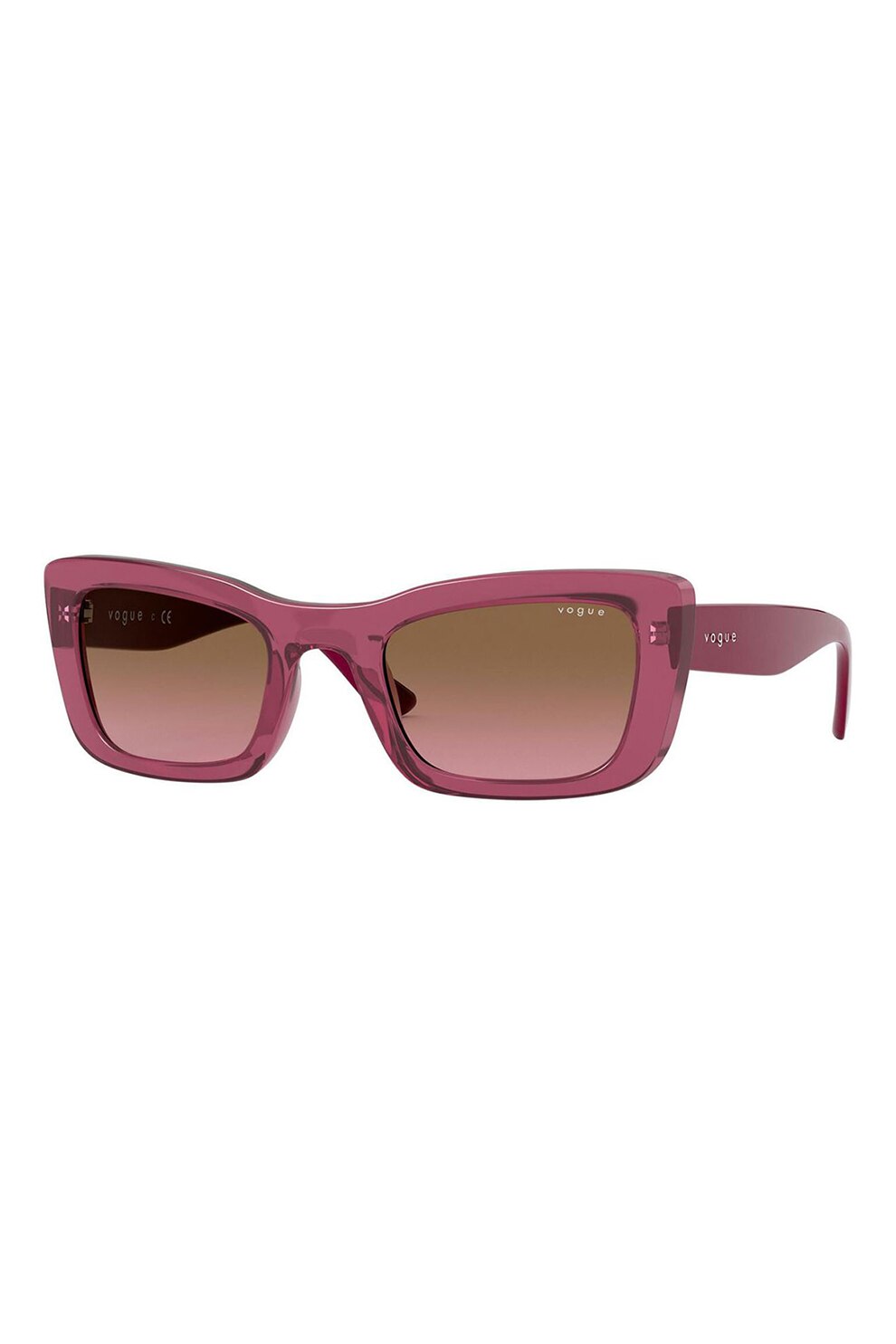 Vogue, Ochelari de soare dreptunghiulari cu lentile in degrade, Zmeuriu, 49-22-135 Standard