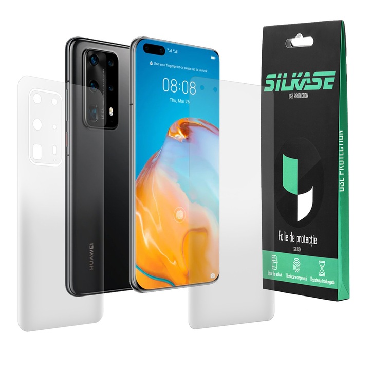 Комплект 2 матови фолиа SILKASE за Huawei P40 Pro Plus, защита на телефона, възобновяем силикон