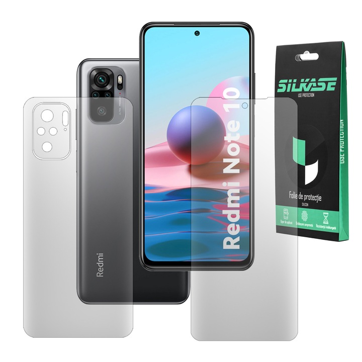 Комплект 2 матови фолиа SILKASE за Xiaomi Redmi Note 10, защита на телефона, възобновяем силикон