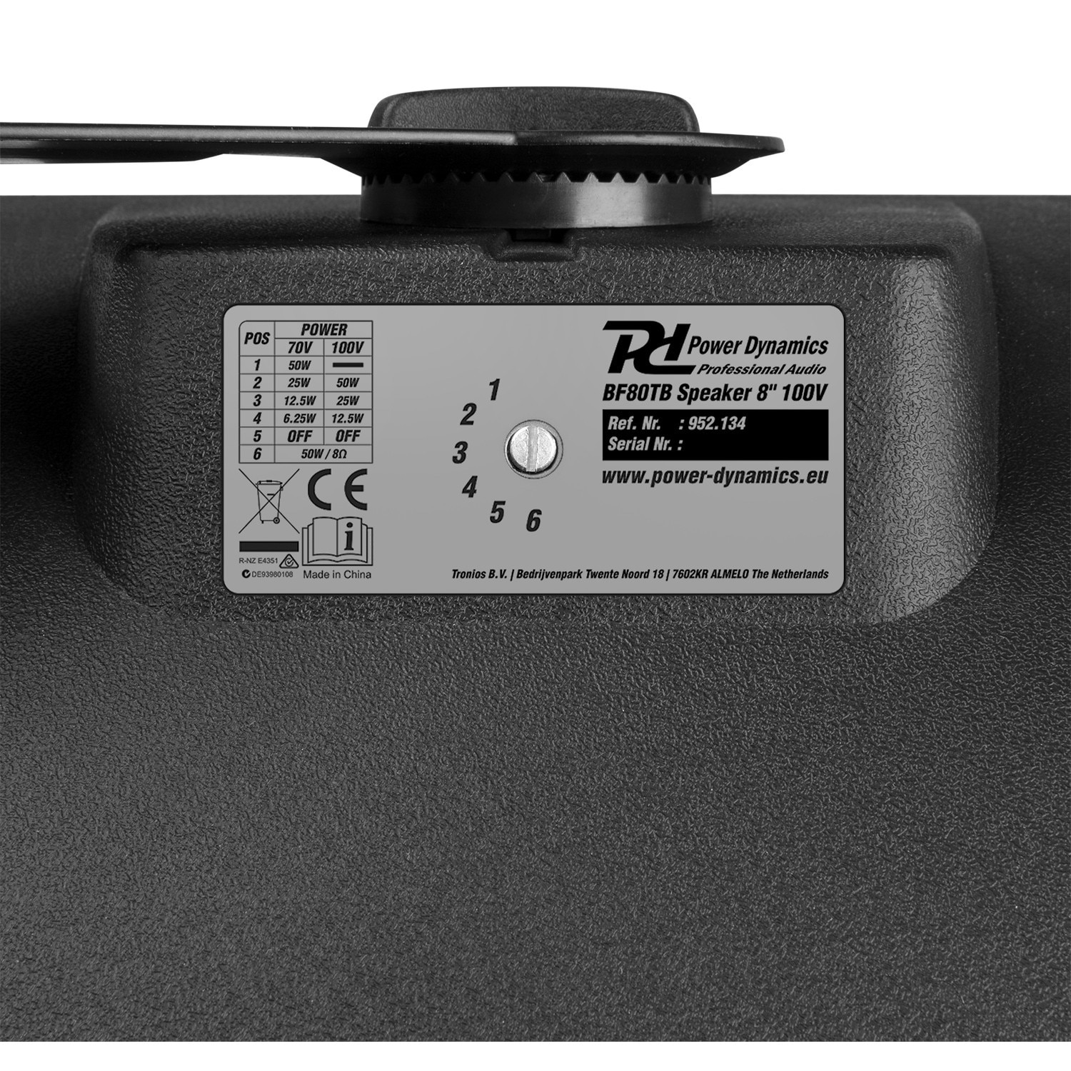 Boxa de interior/exterior, 100V, 50W RMS, IPX5, negru, Power Dynamics BF80TB