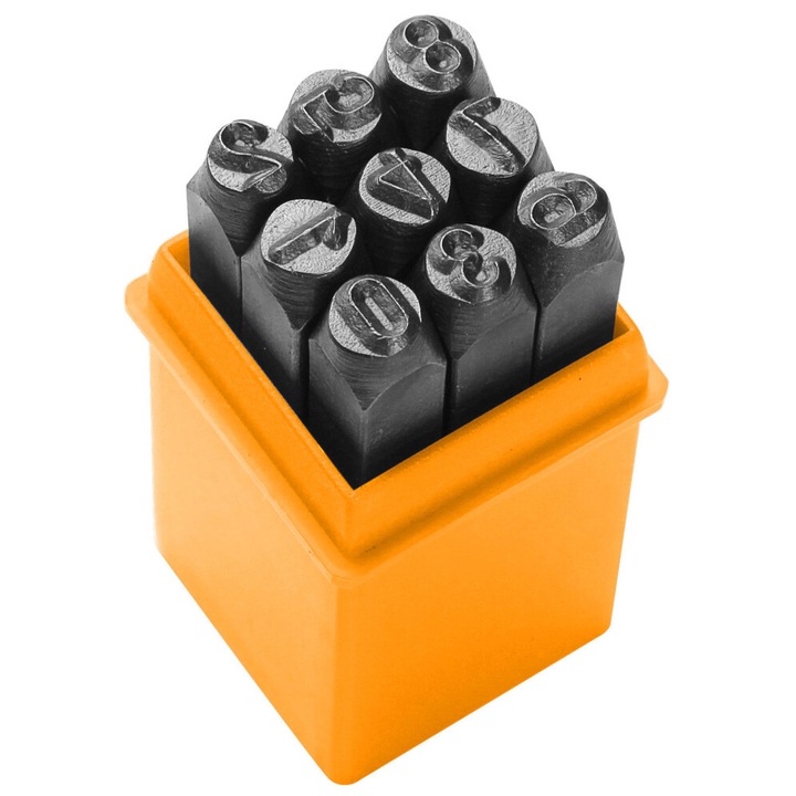 Tolsen 9 db-os csapkiütő készlet, 3 mm, acél, számozással