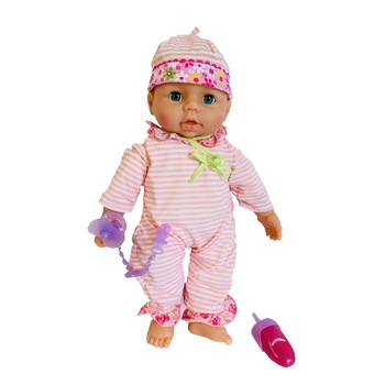 Papusa bebelus cu biberon si suzeta, inaltime 45 cm Papusa bebelus cu biberon si suzeta, inaltime 45 cm