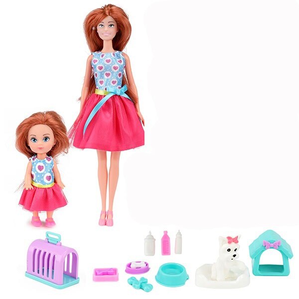 Set Papusi Lauren cu Accesorii Ingrijire Catei