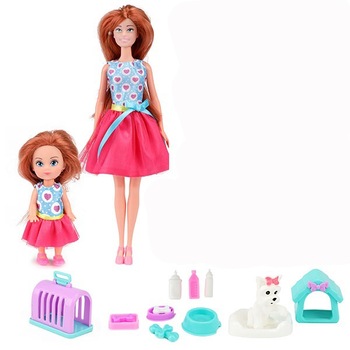 Set Papusi Lauren cu Accesorii Ingrijire Catei Set Papusi Lauren cu Accesorii Ingrijire Catei