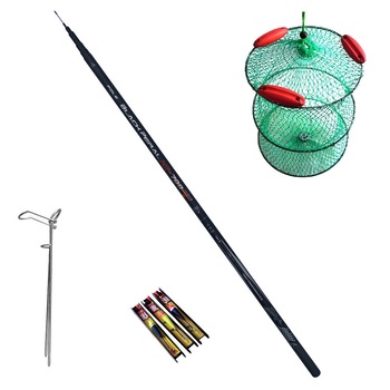 Set varga telescopica Black Peral 7 m, juvelnic cu plutitori, 3 linii si suport undita Set varga telescopica Black Peral 7 m, juvelnic cu plutitori, 3 linii si suport undita