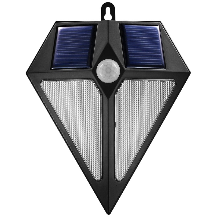 Аплик със соларно зареждане 6 LED, сензор за движение, MCE168, черен