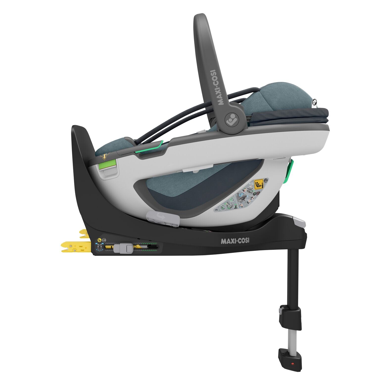Pachet Maxi-Cosi Cos Auto I-Size Coral 360 Essential Grey, 40-75 cm, Gri si Baza FamilyFix 360