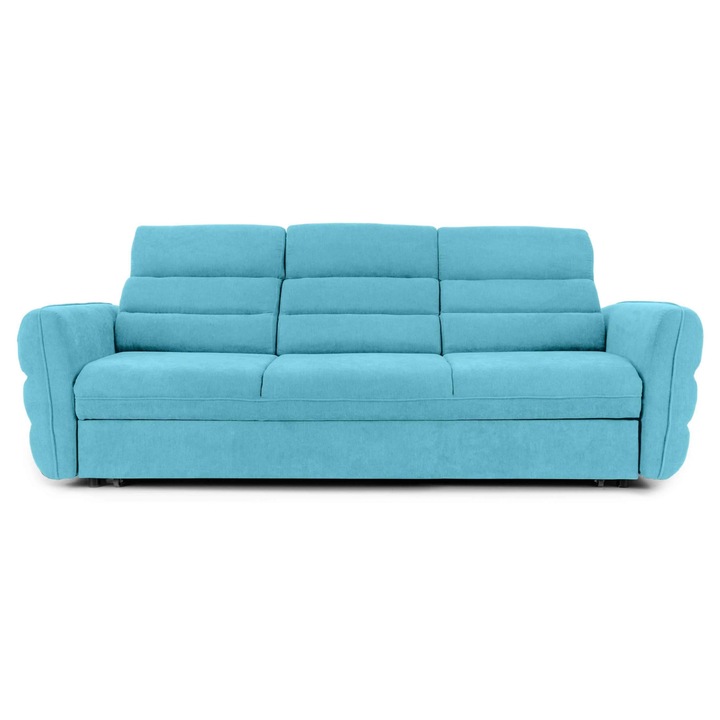 Canapea Extensibila 3 locuri TENERIFE, 230x95x100 cm, cu tetiere reglabile, Turcoaz