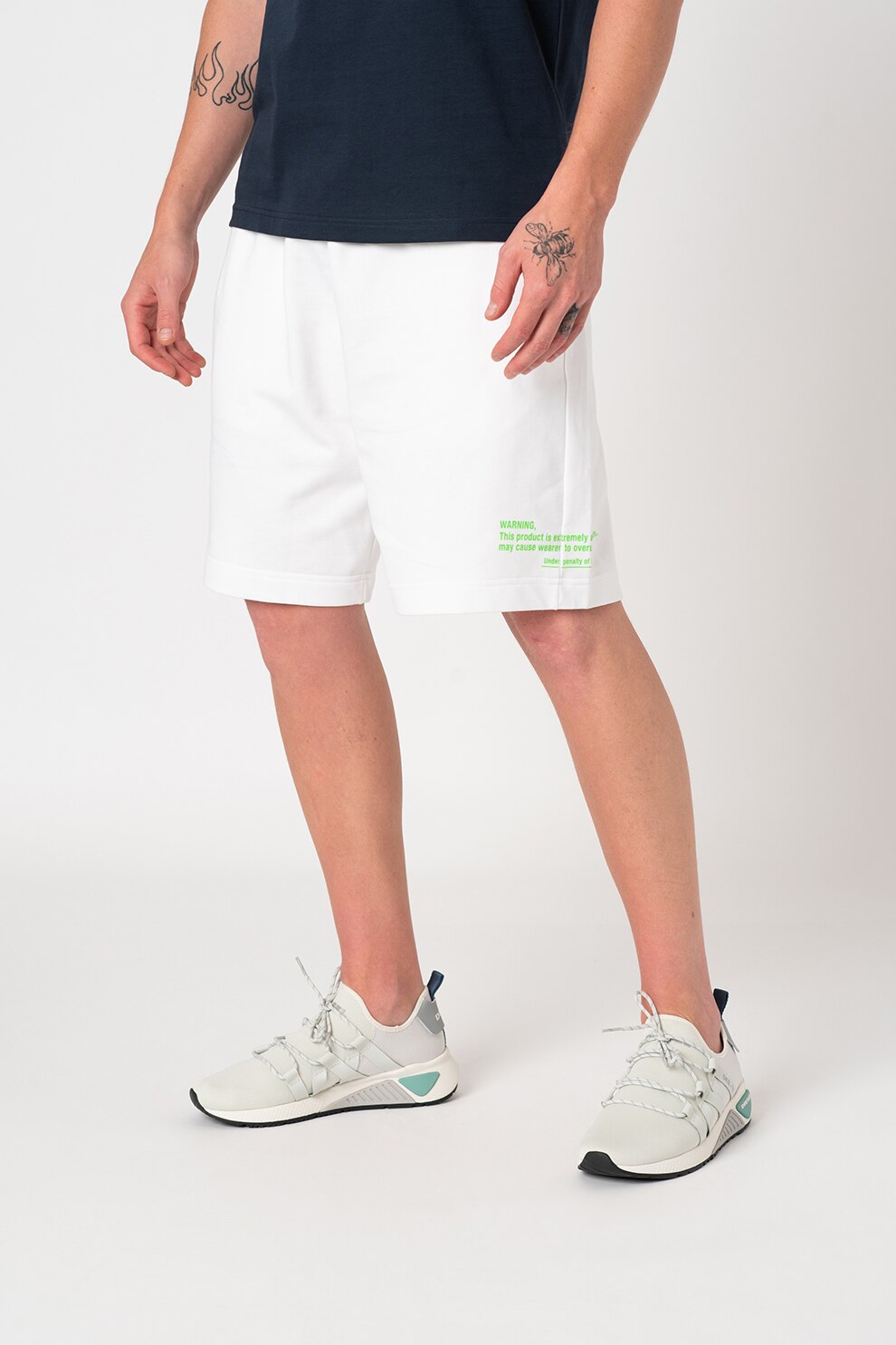 Diesel, Pantaloni scurti cu talie elastica P-Boxier, Alb