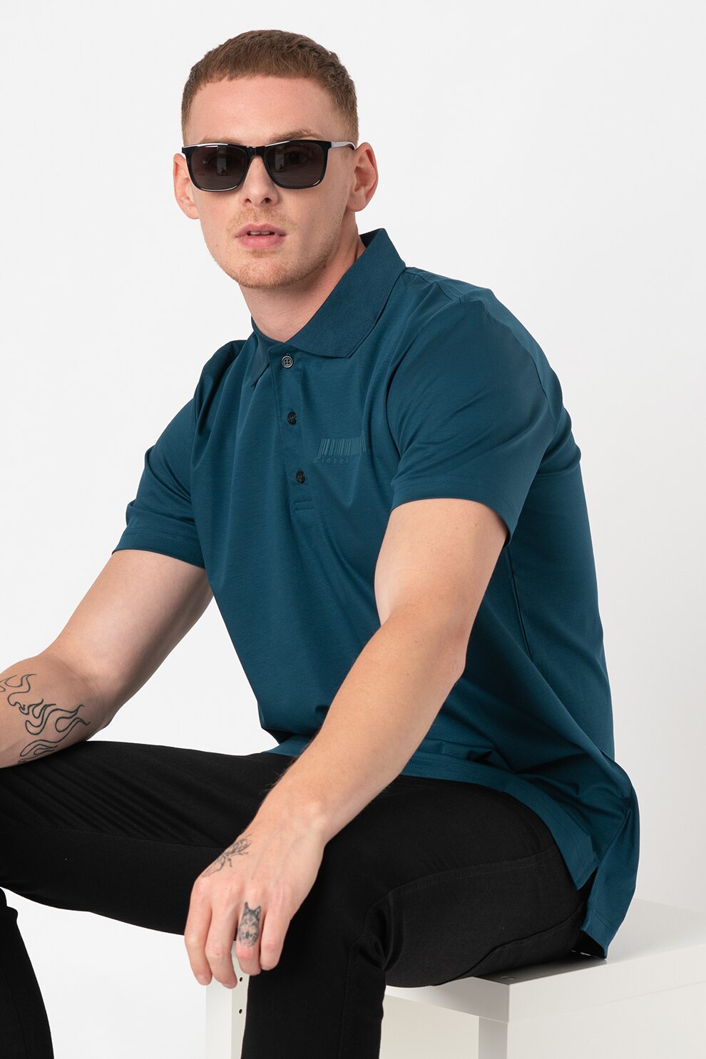 Diesel, Tricou polo T-Warrel, Verde persan