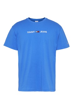 Tommy Jeans, Tricou de bumbac organic, Albastru