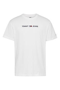 Tommy Jeans, Tricou de bumbac organic, Alb