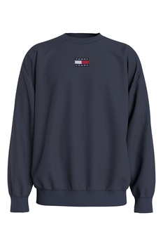 Tommy Jeans, Bluza sport de bumbac organic cu decolteu la baza gatului,DM0DM10911,DM0DM10911, Bleumarin inchis Tommy Jeans, Bluza sport de bumbac organic cu decolteu la baza gatului,DM0DM10911,DM0DM10911, Bleumarin inchis