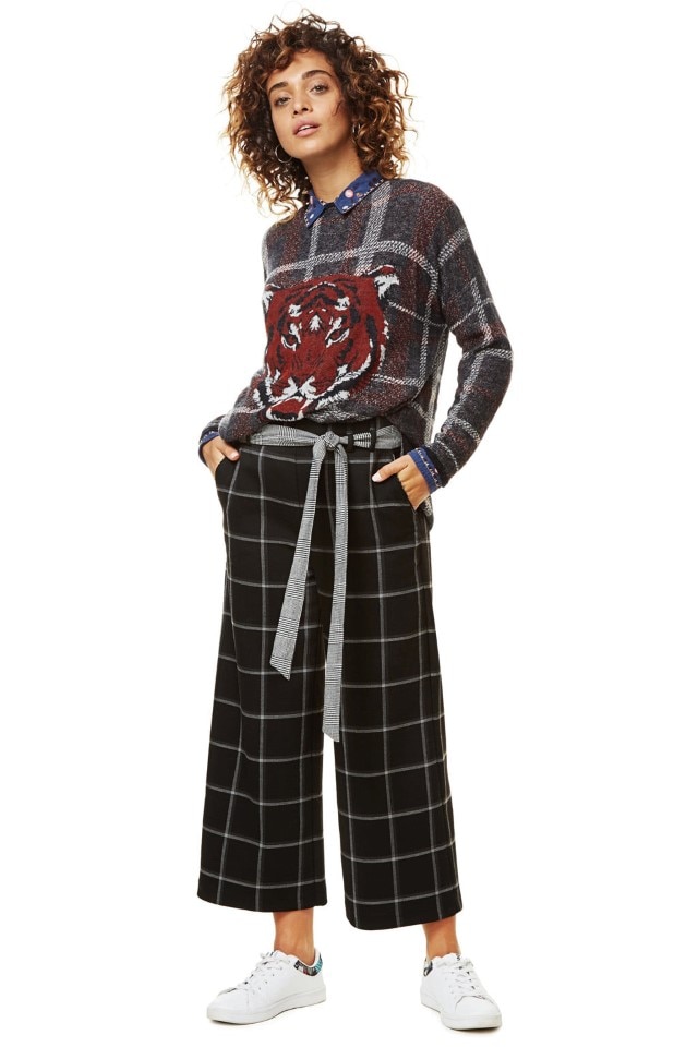 Pantaloni Desigual 17wwpw16, Negru, 3XL