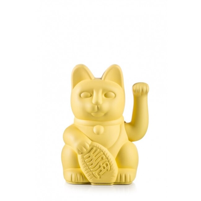Figurina pisica norocoasa Maneki Neko galbena 15 x 10,5 cm