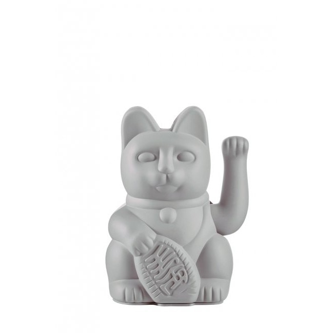 Figurina pisica norocoasa Maneki Neko gri 15 x 10,5 cm