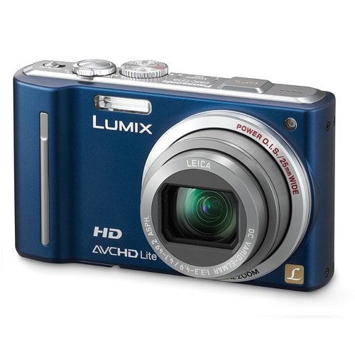 Aparat foto digital Panasonic DMC-TZ10-A, albastru +card 4GB - eMAG.ro